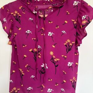 True Destiny Pink Ruffled Tie Front Blouse